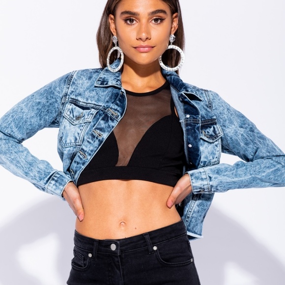 Last One! NWT Acid Wash Denim Jeans Jacket - Picture 4 of 8